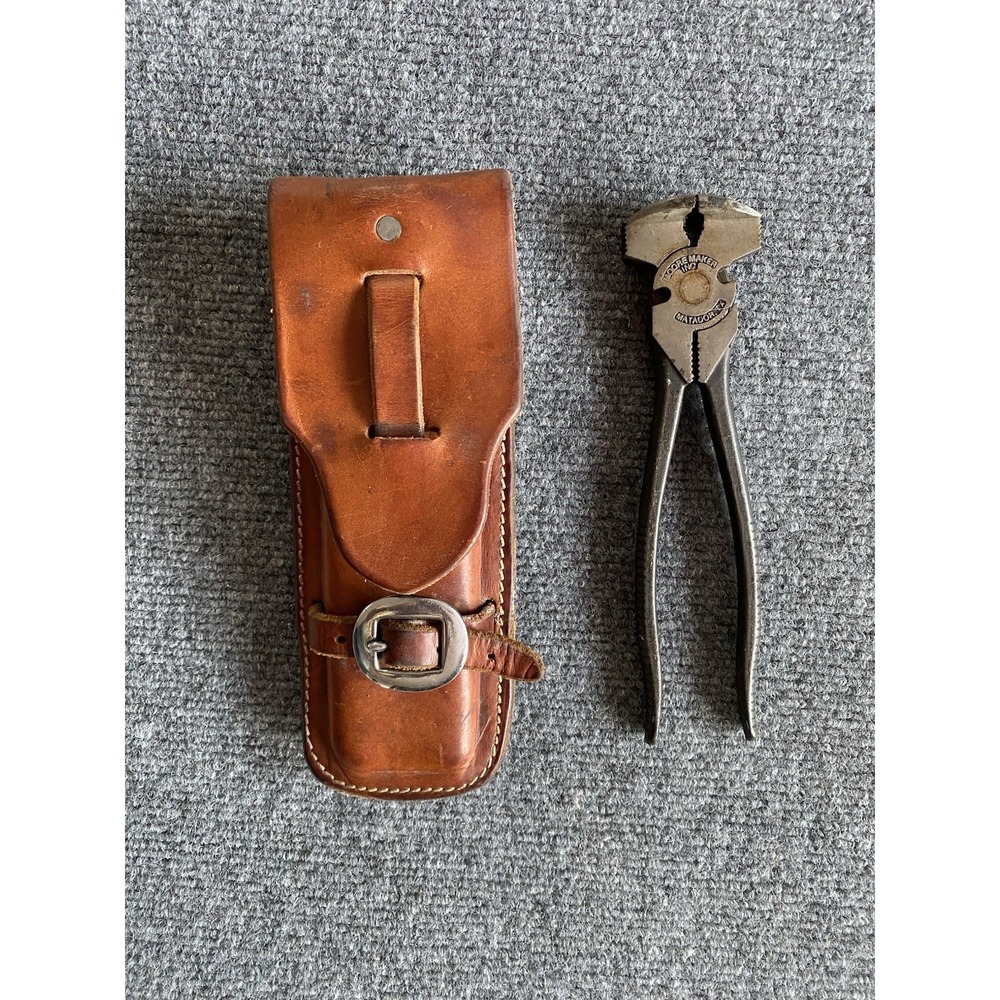 Moore Maker 8" Bull Nose Fence Plier Matador TX Made In The USA Leather Case